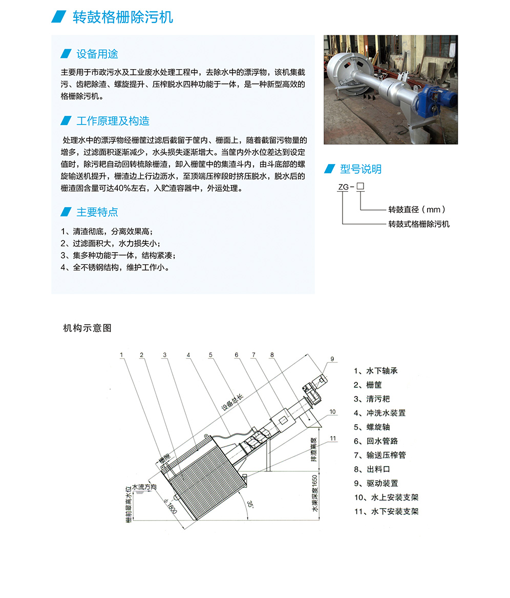 转鼓格栅除污机